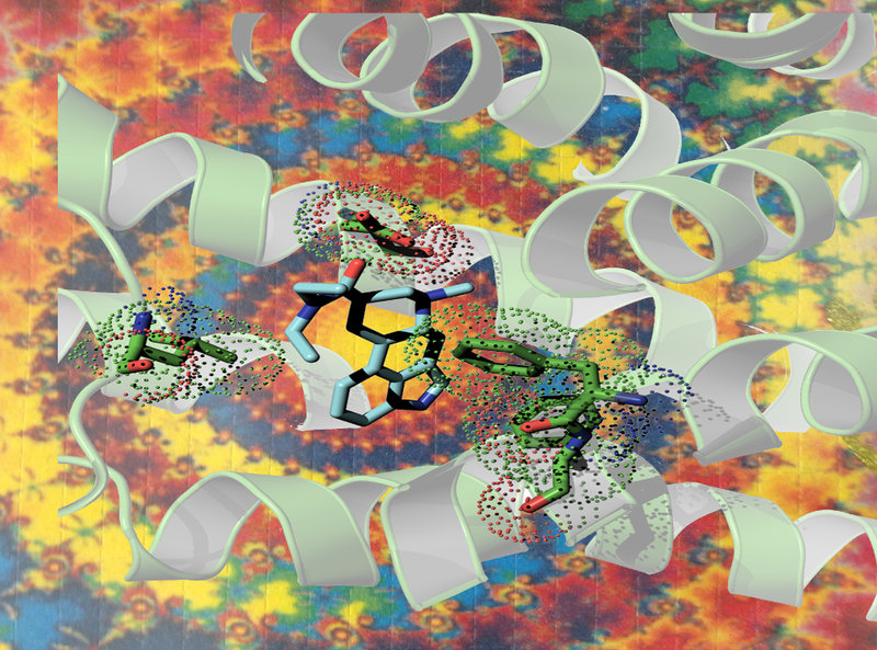 Conceptual image of LSD and receptor. (Image: Bryan Roth)